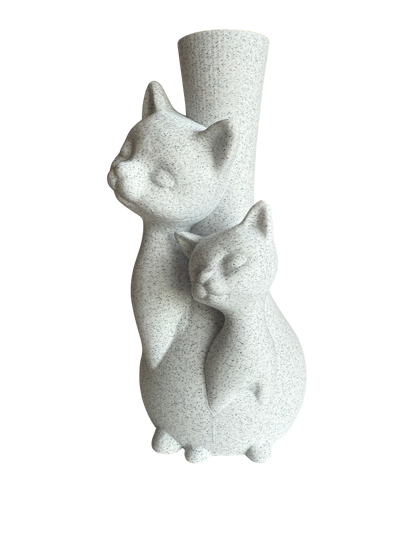 Wazon kotek z kociakiem – dekoracyjny wazon 3D do kwiatów