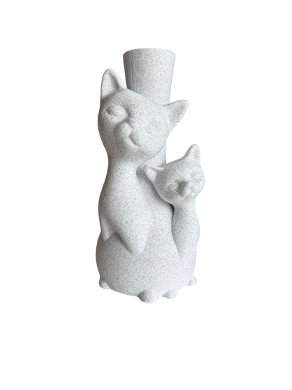 Wazon kotek z kociakiem – dekoracyjny wazon 3D do kwiatów
